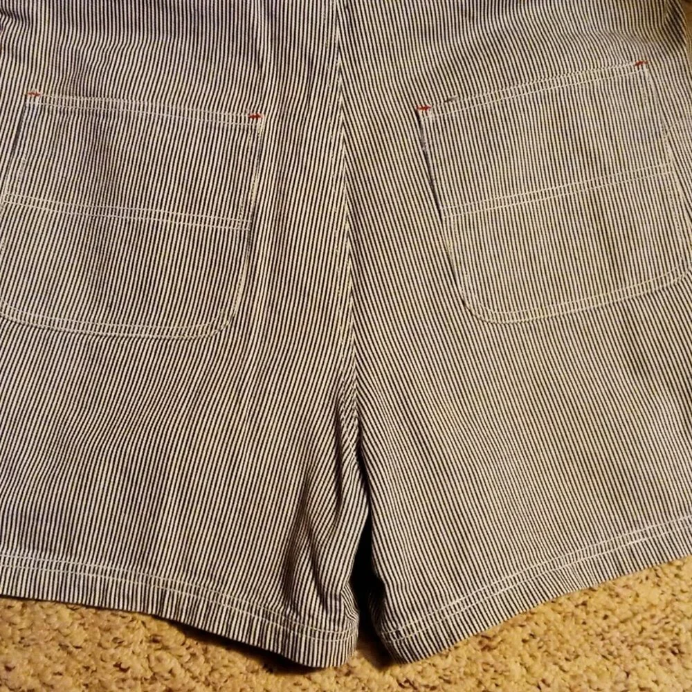 SOLD!! - Vintage Artsy Painted Baccini Denim Jean Shortalls Shorts Overalls Sz L - Picture 14 of 16